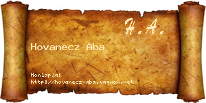 Hovanecz Aba névjegykártya